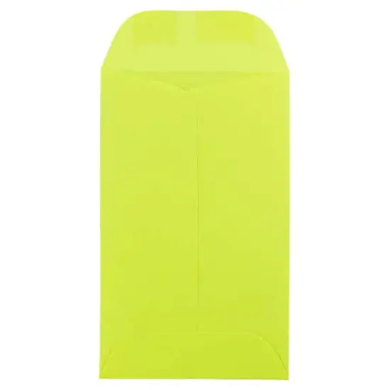 JAM Paper Colored #3 Coin Business Envelopes, 50ct. Ultra Lime Green {4}