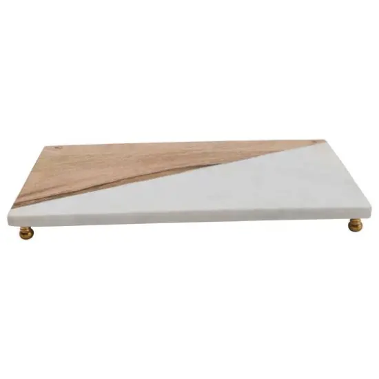 Hello Honey&reg; Mango Wood & Marble Serving Tray {1}