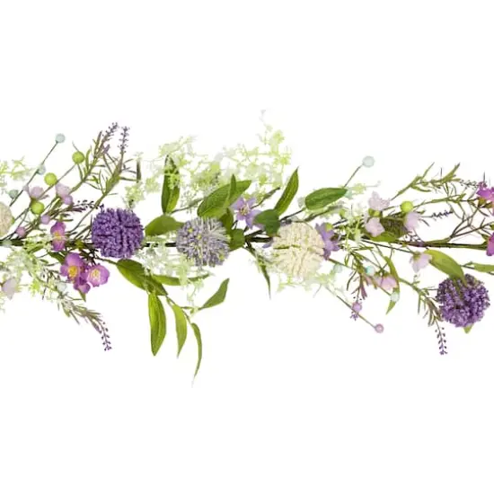 5ft. Purple Wildflower & Berry Spring Garland {4}