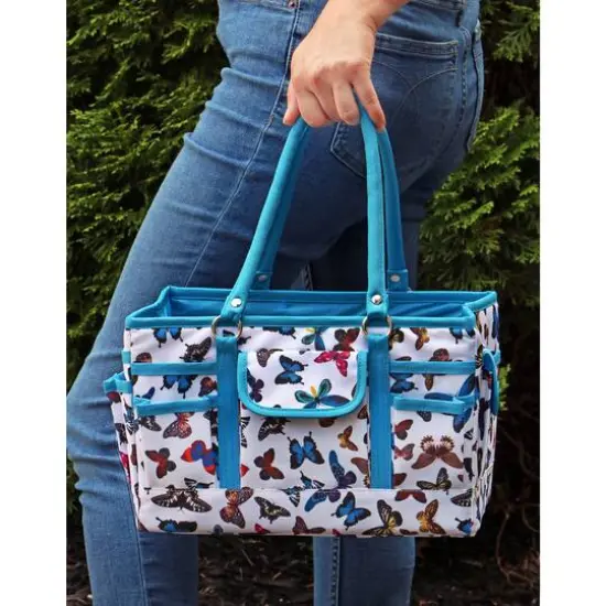 SINGER&reg; Butterfly Print Collapsible Sewing Storage Tote Caddy {12}