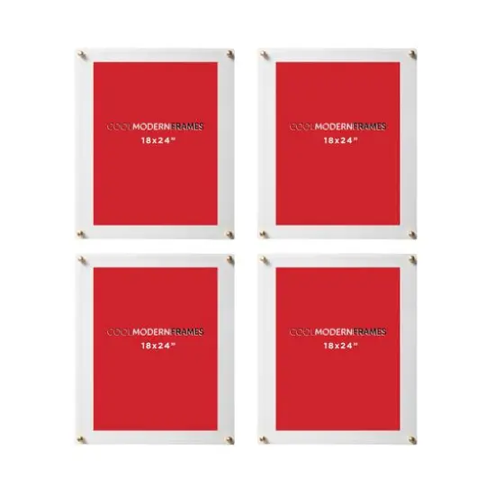 Cool Modern Frames 4 Pack Double Panel Acrylic Float Frames Gold {1}