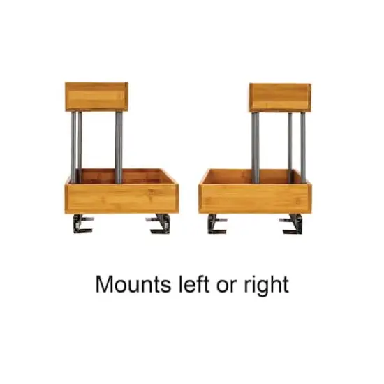 Household Essentials Glidez Steel & Bamboo Slide-Out 2-Tier Storage Organizer {8}