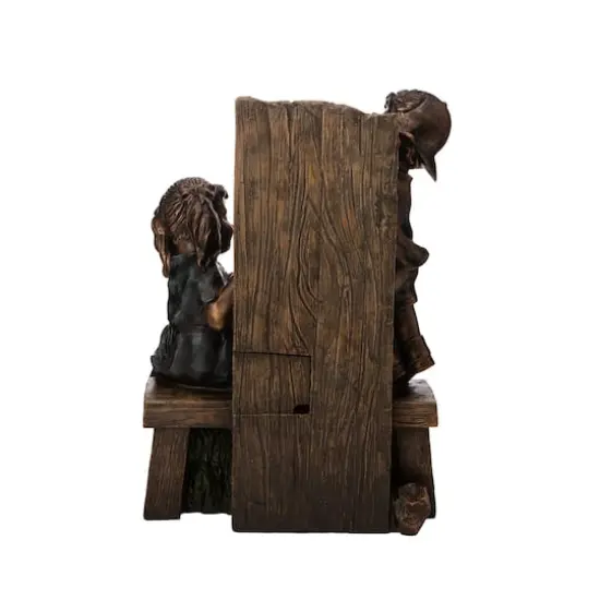 Glitzhome&reg; 25" Polyresin Boy and Girl Sculptural Outdoor Fountain {5}