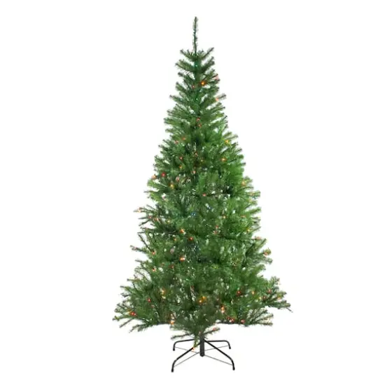 7ft. Pre-Lit Vail Spruce Artificial Christmas Tree, Multicolor Lights {1}