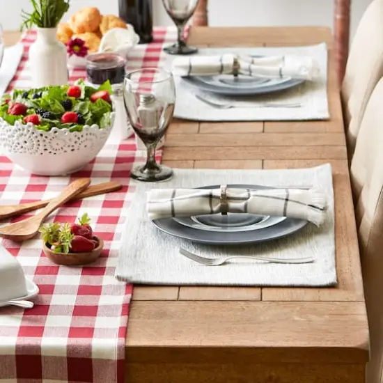 DII&reg; Tonal Recycled Cotton Slubby Rib Placemats, 6ct. Light Gray/Off White {4}