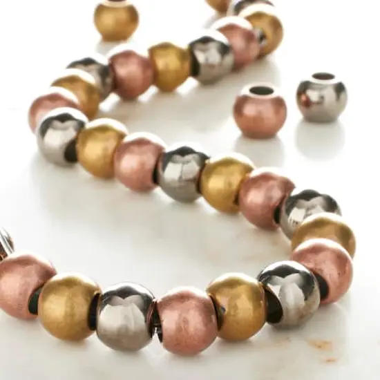 Metallic Large Hole Acrylic Round Beads, 11mm by Bead Landing&trade; {3}