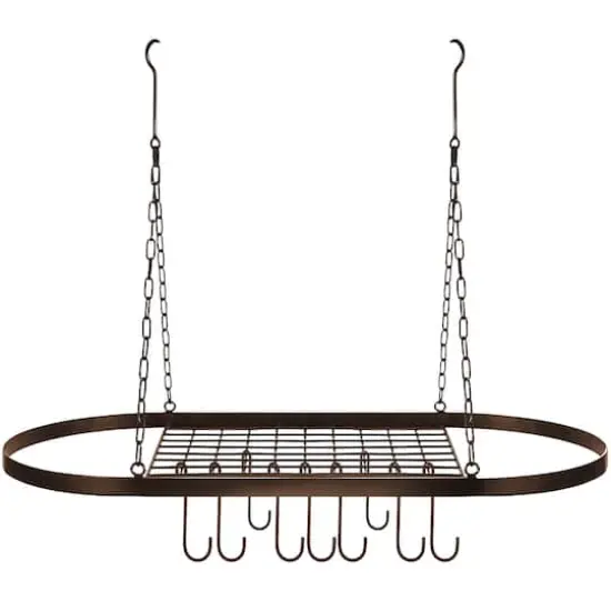 Sorbus Ceiling Mounted Pot & Pan Rack Bronze {6}