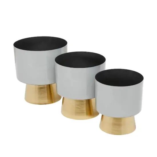 Grey Modern Planter, Set of 3" 11", 10", 9" {3}