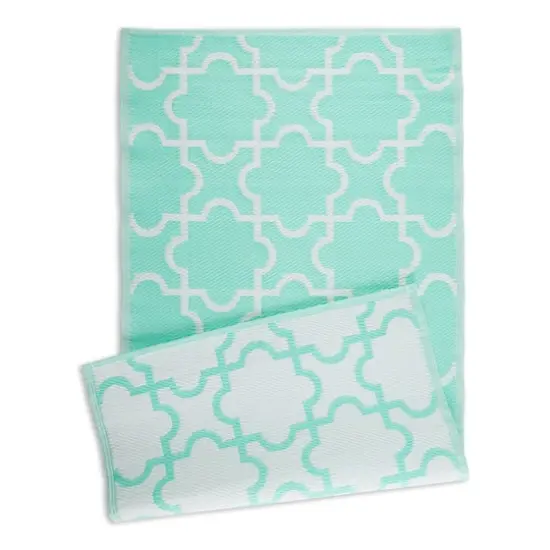 DII&reg; Lattice Outdoor Floor Runner, 3ft. x 6ft. Aqua {1}
