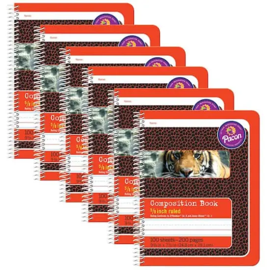 Pacon&reg; 5/8" Ruled Spiral Bound Primary Composition Book, 6ct. {1}
