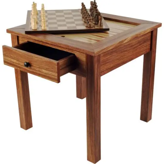 Toy Time Wooden 3-in-1 Chess & Backgammon Table {1}