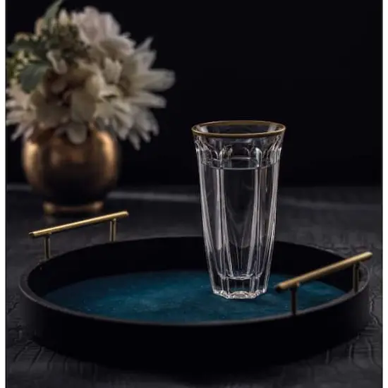 JoyJolt&reg; 8.7oz. Gold Rimmed Windsor Crystal Highball Glasses, 2ct. {5}