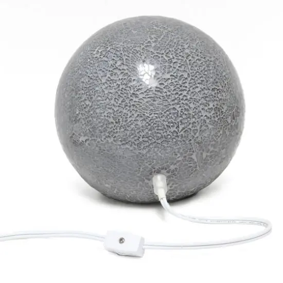 Simple Designs 7.7" Mosaic Stone Ball Table Lamp Gray {8}