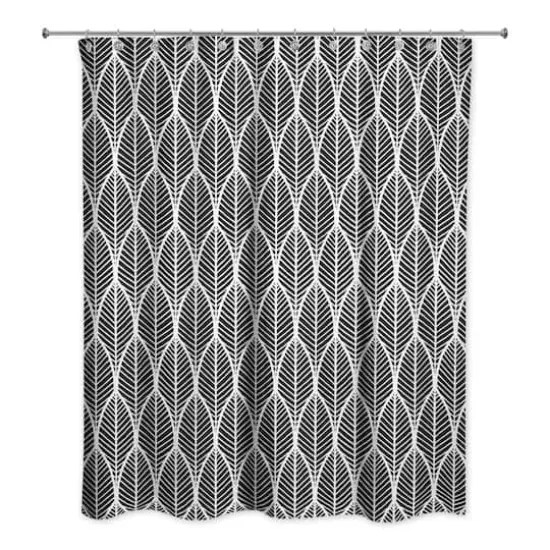Leaf Shower Curtain Black {3}
