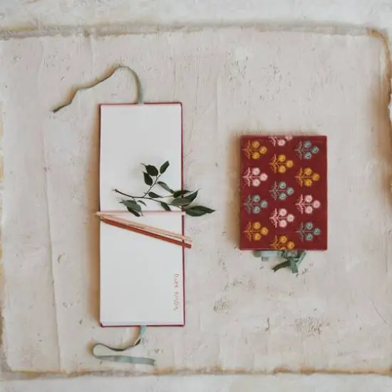 Hello Honey&reg; 8" x 6" Embroidered Cotton Velvet Journal {3}