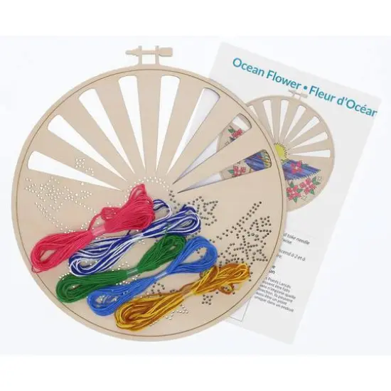 Leisure Arts&reg; Advanced Ocean Flower Wood Stitchery Kit {4}
