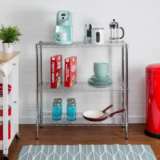 Honey Can Do Chrome 3-Tier Heavy-Duty Adjustable Shelf Storage Unit {4}