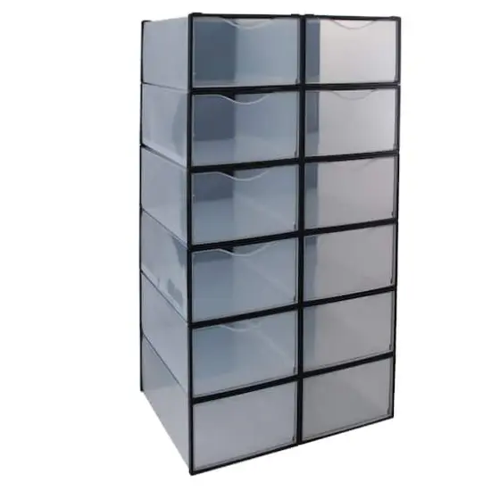 Simplify Stackable Shoe Boxes, 12ct. Black {1}