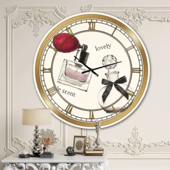 Designart Lovely Glamorous Parfum Glam Wall Clock {3}