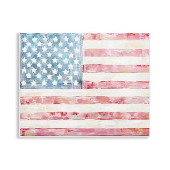 Stupell Industries Patriotic Brushed Flag Wall Plaque Art {1}