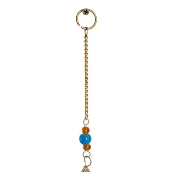 Gold Mango Wood Eclectic Style Windchime, 15" x 30" {8}