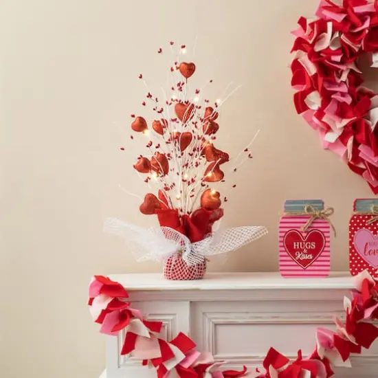 Glitzhome&reg; 21" Lighted Valentine's Heart Table Tree {5}