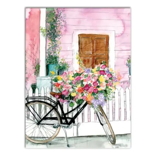 Flower Delivery Bike Canvas Wall Art {1}