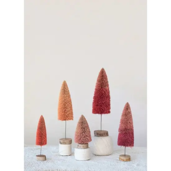 Hello Honey&reg; 12" Peach Bottle Brush Tree with Wood Base {3}