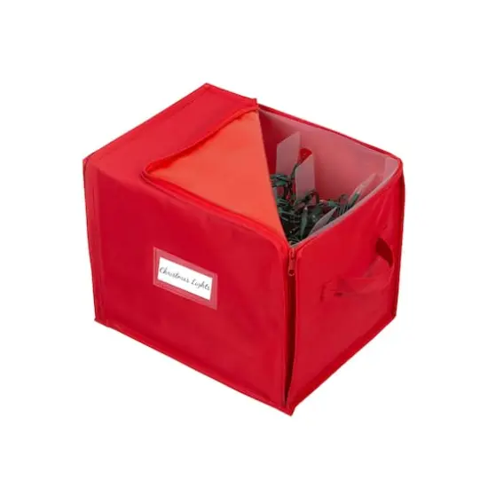 Simplify Red Stackable Christmas Tree Light Organizer Box {1}