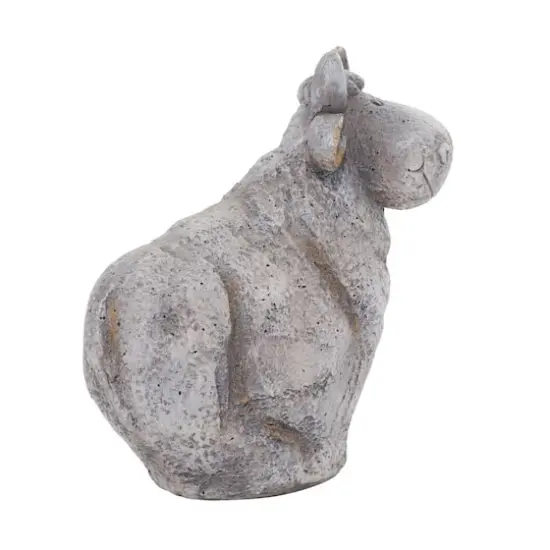 14" Gray Stone Country Cow Garden Sculpture {3}