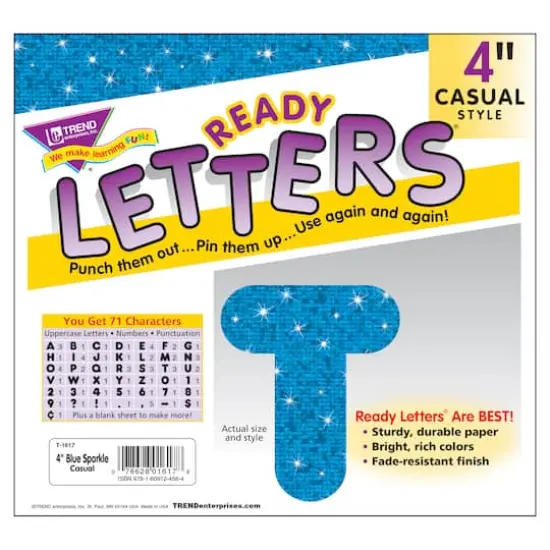 4" Uppercase Sparkle Ready Letters&reg; Blue Sparkle {5}