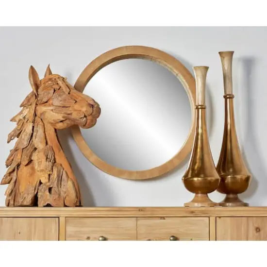 Brown Natural Framed Wall Mirror {6}