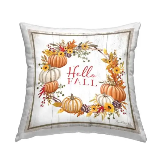 Stupell Industries Rustic Hello Fall Decorative Printed Throw Pillow {1}