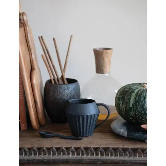 Hello Honey&reg; 14oz. Matte Black Glazed Stoneware Creamer {3}