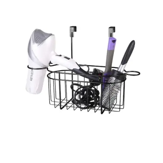 Bath Bliss Black Over the Cabinet Hair Tool Organizer {3}