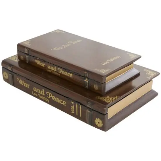 Brown War & Peace Storage Faux Book Box Set {6}
