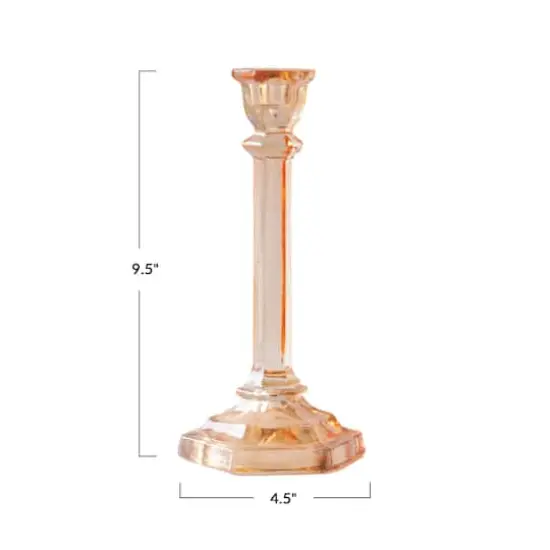 Hello Honey&reg; 9.5" Amber Reclaimed Glass Taper Candle Holder {4}