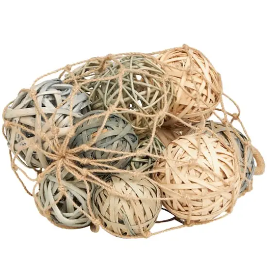 Cream Dried Plant Natural Foliage with Fishnet Bag {5}