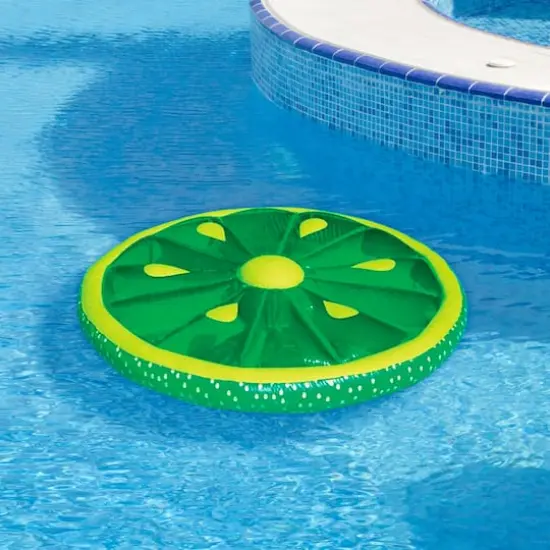 Pool Central 5ft. Inflatable Lime Fruit Slice Lounger Raft {3}