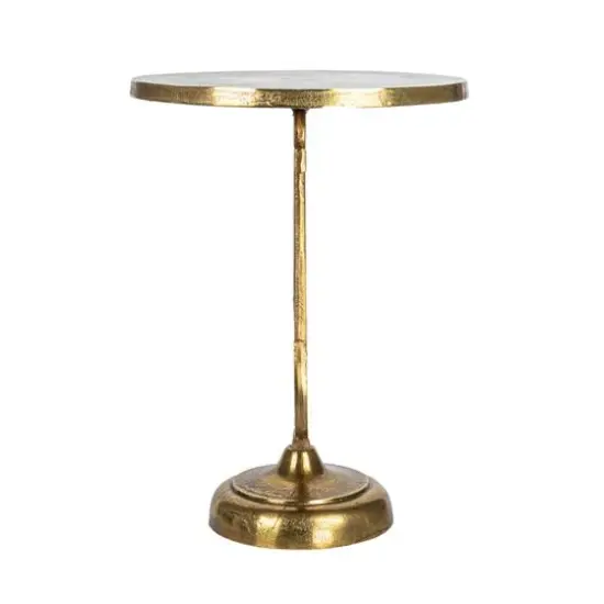 Hello Honey&reg; 19" Round Gold Nautical Accent Table with Anchor Base {6}