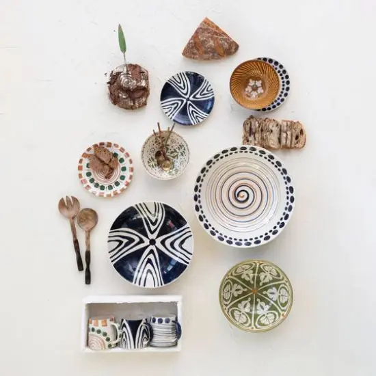 Hello Honey&reg; 4.25" Geometric Print Stoneware Mug Set {5}