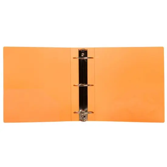 JAM Paper 3" Glass Twill Plastic 3-Ring Binder Orange {6}