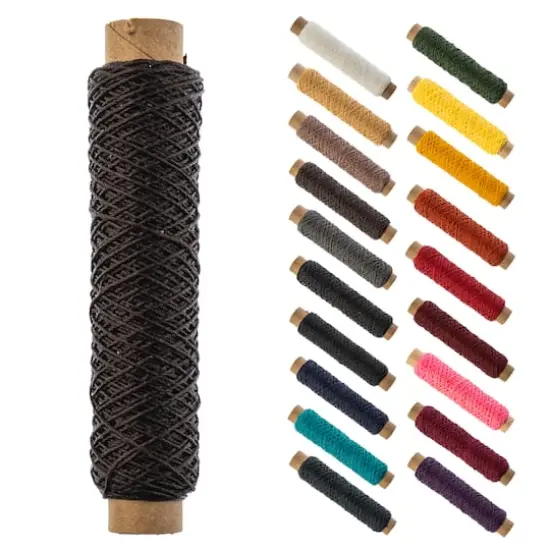 Gudebrod 0.018" 3 Ply Waxed Thread Bobbin, 75ft. Dark Brown {1}