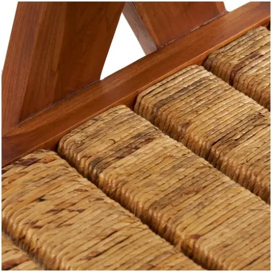 Brown Teak Wood Mid-Century Accent Chair {4}