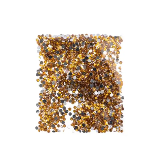 John Bead Acrylic Round Flat Back Rhinestones, 4mm Gold {4}