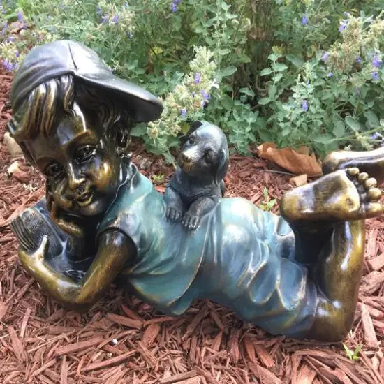 Santa's Workshop 15" Boy Reading Statue {3}