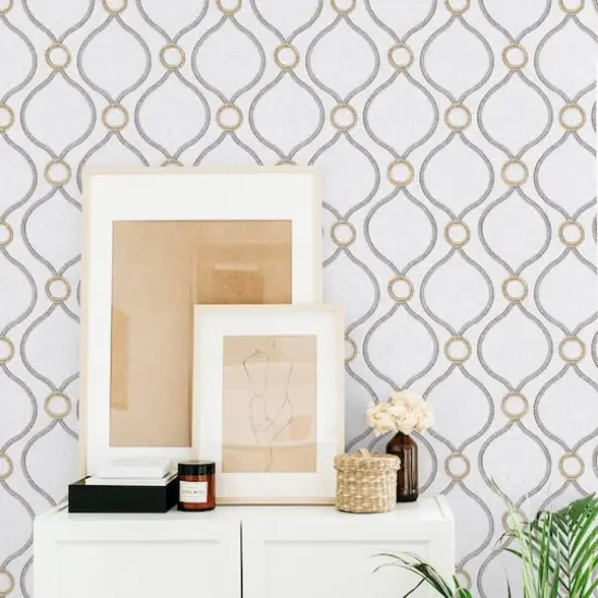 Surface Style Curveball Peel & Stick Wallpaper Platinum {6}