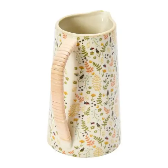 Hello Honey&reg; 6.75" Stoneware Pitcher with Rattan Wrapped Handle {5}