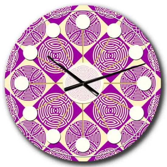Designart 'Retro Abstract Pattern Design I Mid-Century Modern Wall Clock {1}