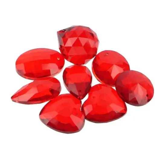 Faceted Glass Rhinestone Pendant Bead Mix by Bead Landing™ Red {1}
